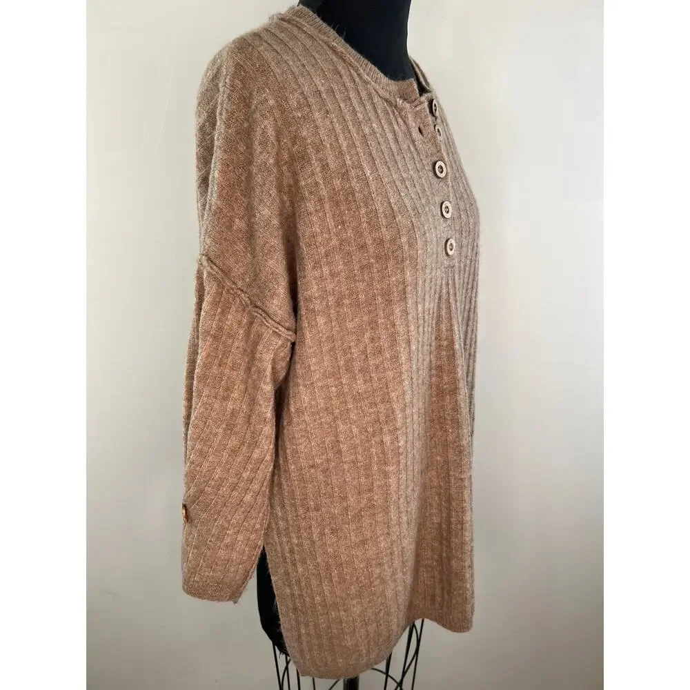 Intimately Free People Around the Clock Beige Oversized Sleep Pullover Size XS